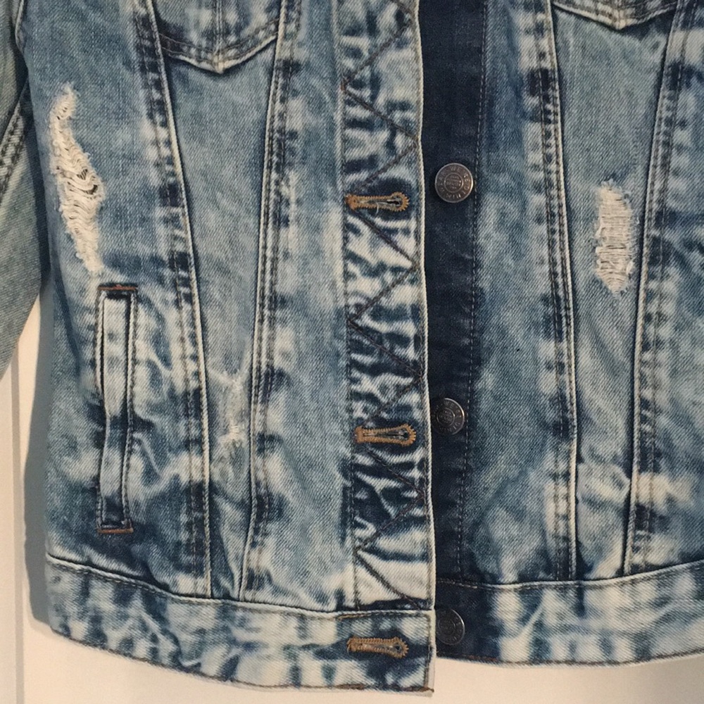 Zara TRF fitted denim jacket size S fits XS - Picture 9 of 11